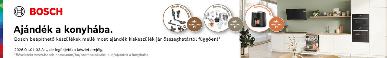 Ajándék a konyhába. Bosch beépíthető készülékek mellé most ajándék kiskészülék jár összeghatártól függően!*