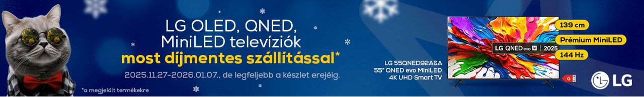 LG OLED, QNED, MiniLED televíziók most díjmentes szállítással*