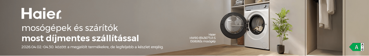 Haier mosógépek és szárítók most díjmentes szállítással