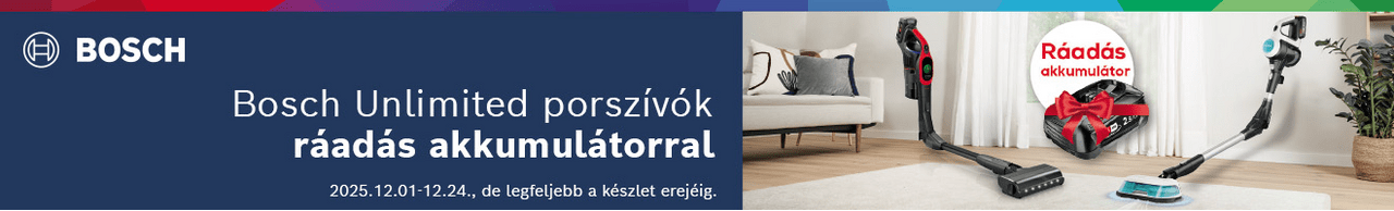 Bosch Unlimited porszívók ráadás akkumulátorral