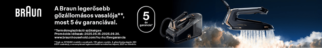 5 év garancia a Braun háztartási termékeire