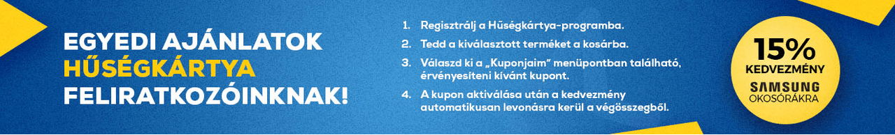 Samsung okosórák kuponkedvezménnyel hűségkártyásoknak 15% 10.31-ig