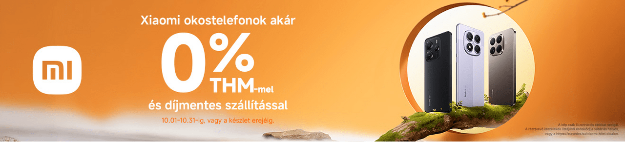 Xiaomi okostelefonok akár 0% THM-mel és díjmentes szállítással