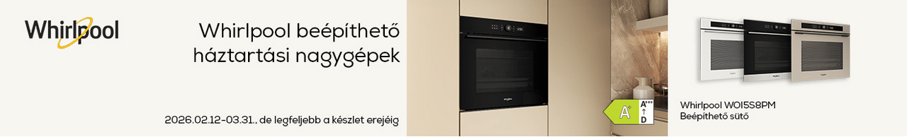 Whirlpool beépíthető háztartási nagygépek most díjmentes szállítással*
