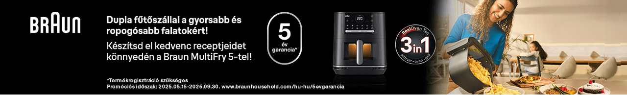 5 év garancia a Braun háztartási termékeire