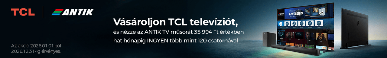 Vásároljon TCL televíziót, és nézze az ANTIK TV műsorát hat hónapig ingyen!