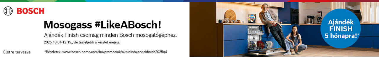 Bosch mosogatógép Finish ráadással