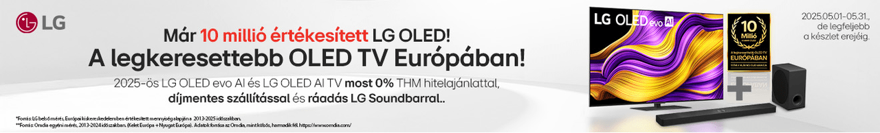 Minden 2024-es és 2025-ös OLED és QNED modellre 0% THM szolgáltatás ill. díjmentes szállítás, valamint soundbar bundle 2025-ös OLED-ekkel