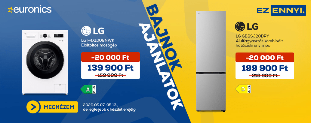 Bajnok ajánlatok az Euronics-nál!