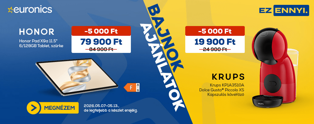 Bajnok ajánlatok az Euronics-nál!