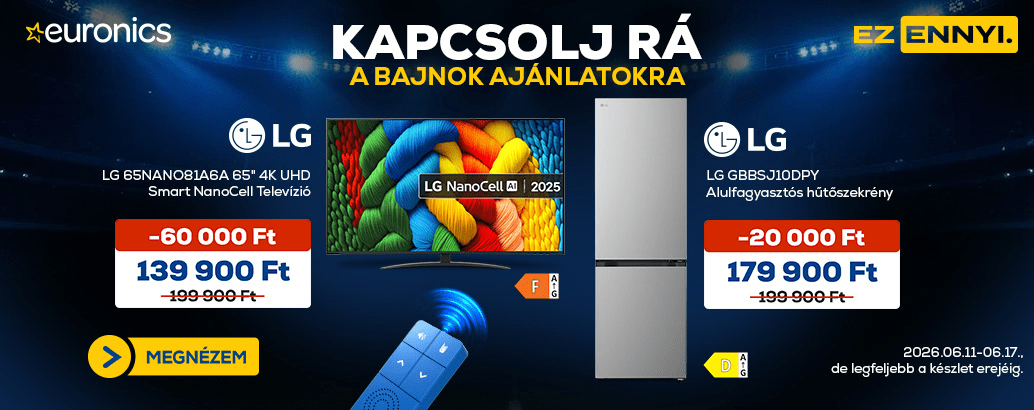 Kapcsolj rá a bajnok ajánlatokra! Ez ennyi.
