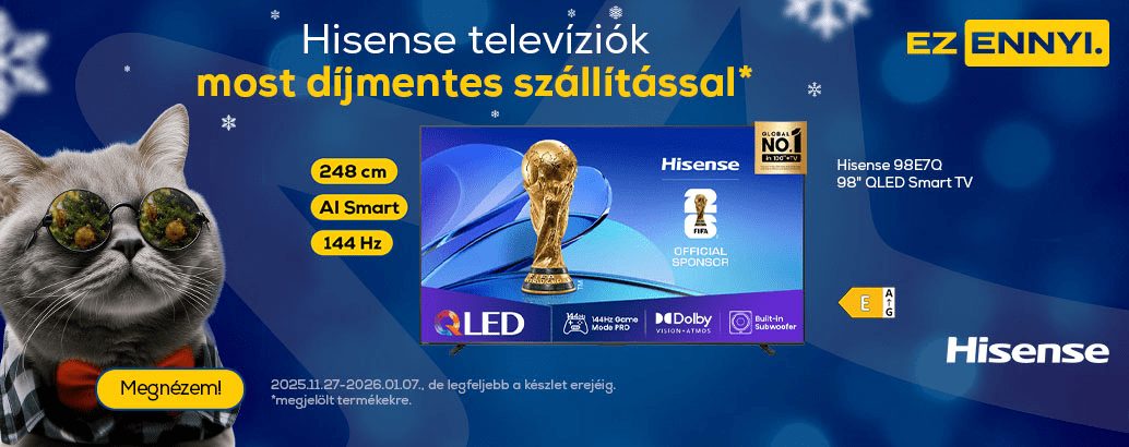 Hisense televíziók most díjmentes szállítással*