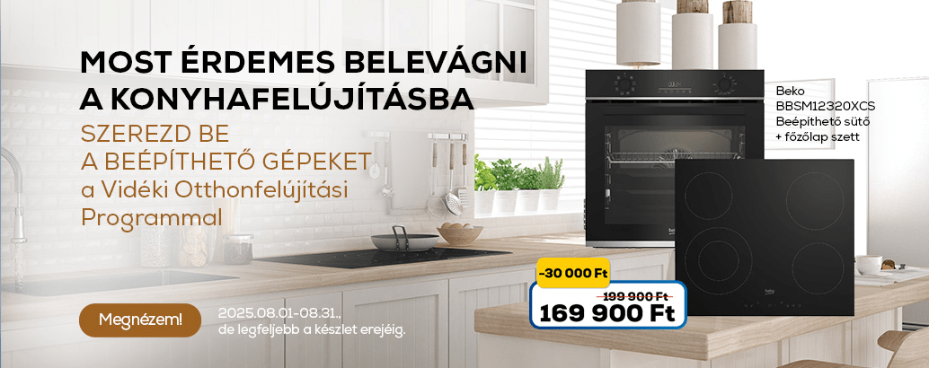 Vidéki otthonfelújítás program  beépíthető gépek ajánlat