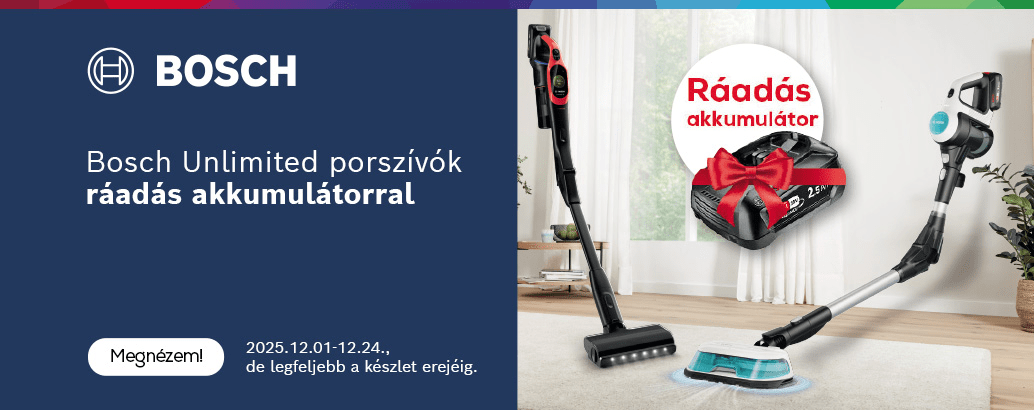 Bosch Unlimited porszívók ráadás akkumulátorral