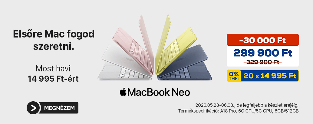MacBook Neo. Elsőre Mac fogod szeretni.