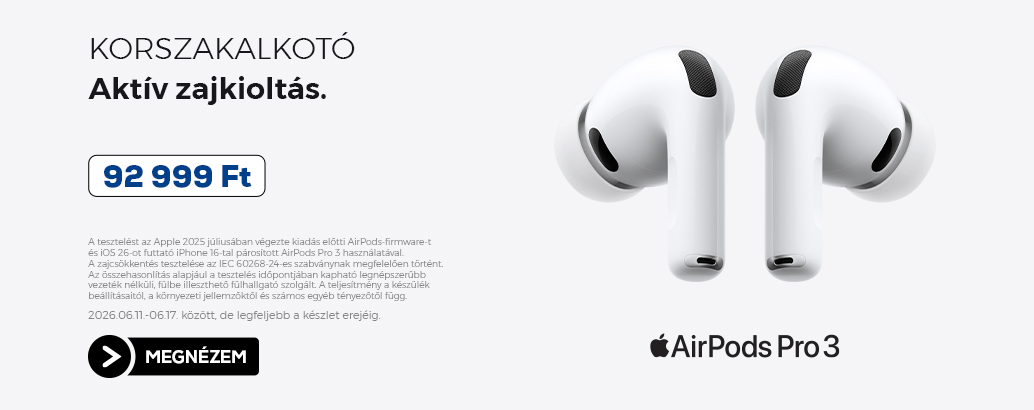 AirPods Pro 3. Korszakalkotó Aktív zajkioltás