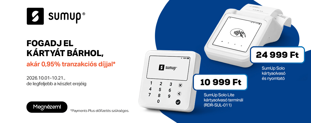 Fogadj el kártyát, bárhol akár 0.95% tranzakciós díjjal!*