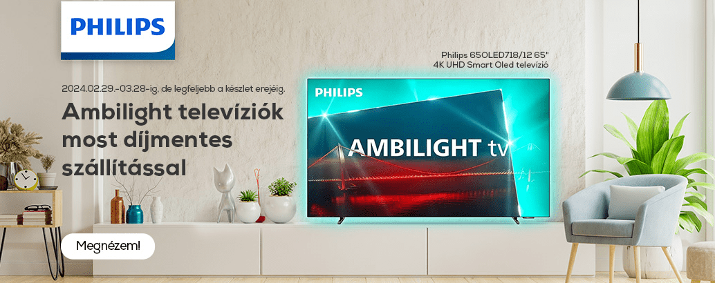 Philips Ambilight Televíziók most díjmentes szállítással