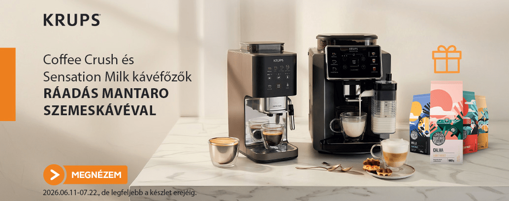 Coffee Crush és Sensation Milk kávéfőzők ráadás Mantaro szemeskávéval.