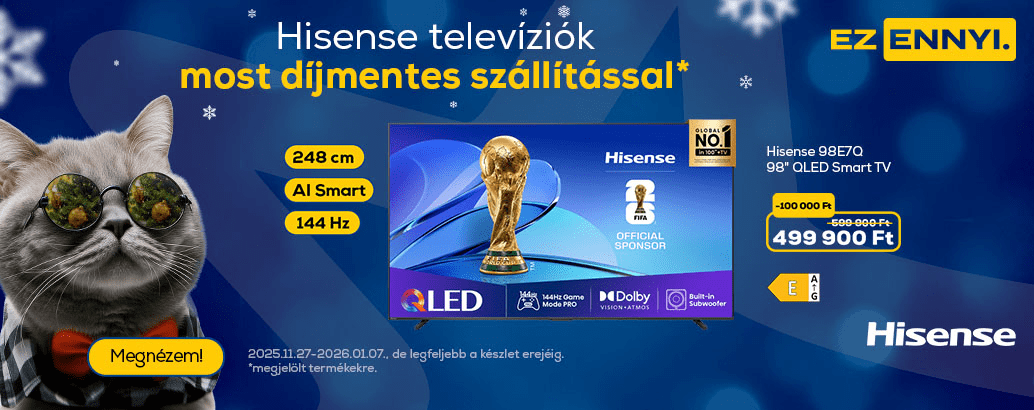 Hisense televíziók most díjmentes szállítással*