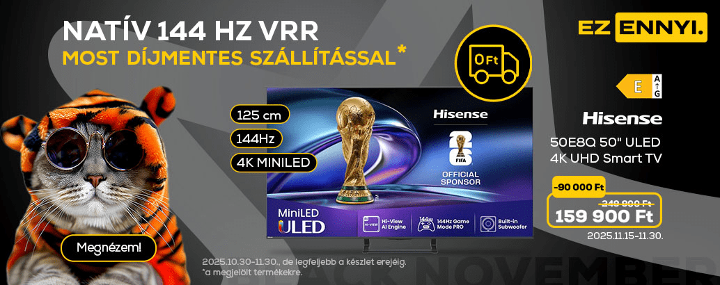 Natív 144 Hz VRR - most díjmentes szállítással
