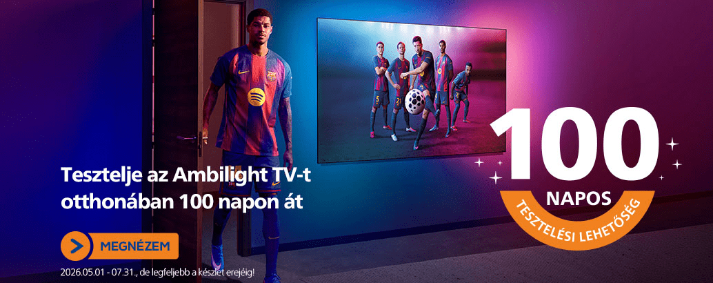 Tesztelje a Philips Ambilight TV-t otthonában 100 napon át