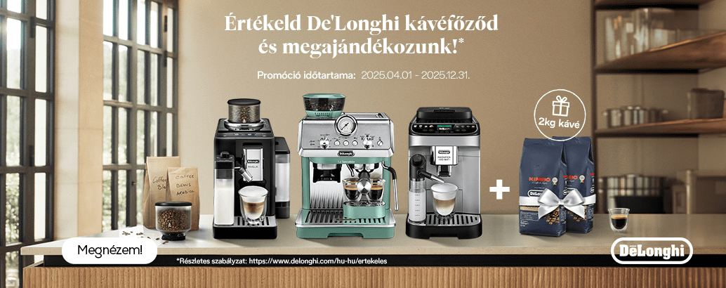 Értékeld De'Longhi kávéfőződ és megadjándékozunk!