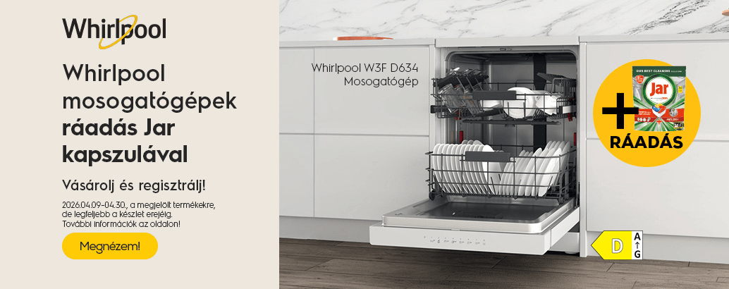 Whirlpool mosogatógépek ráadás Jar kapszulával a készlet erejéig 04.30