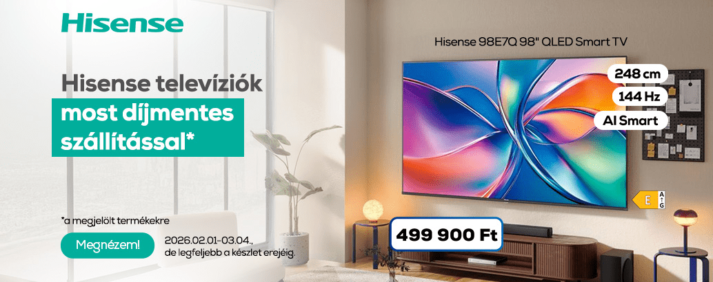 Hisense televíziók most díjmentes szállítással*