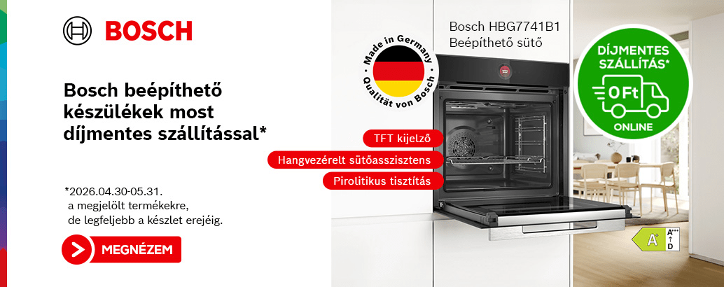 Bosch BI háztartási gépek most díjmentes szállítással