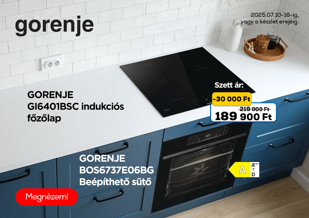 Gorenje BOS6737E06BG Beépíthető sütő + GI6401BSC indukciós főzőlap szett