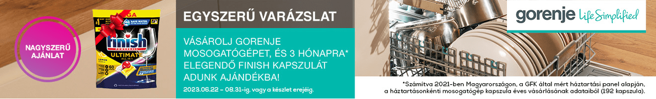 Gorenje mosogatógépek ráadás Finish 0831