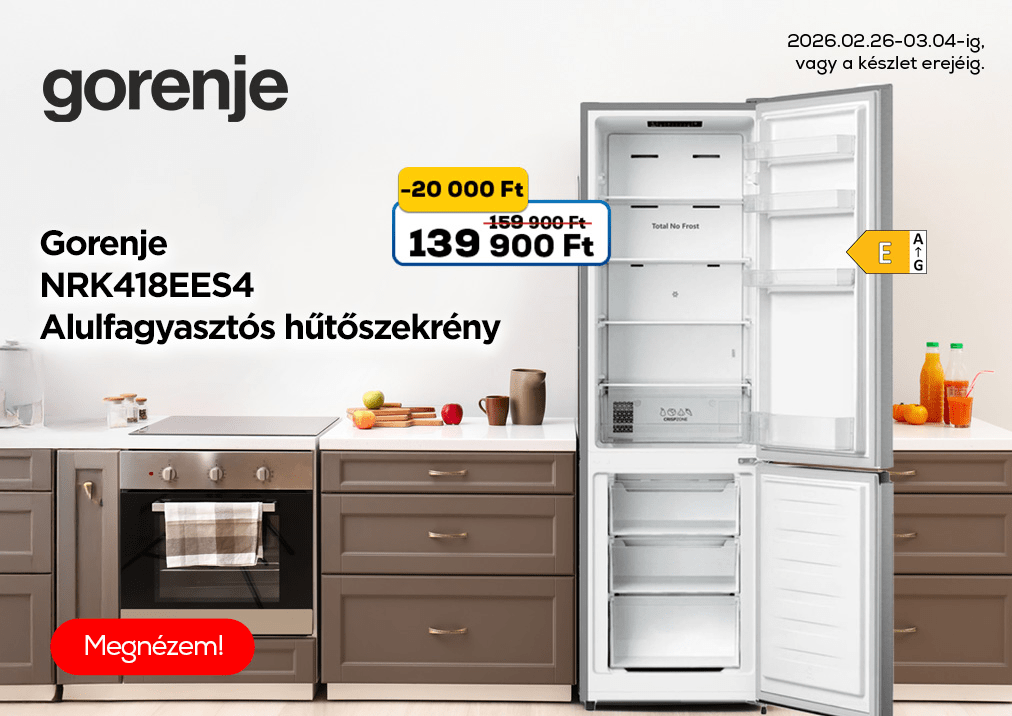 Gorenje NRK418EEW4 Alulfagyasztós hűtőszekrény