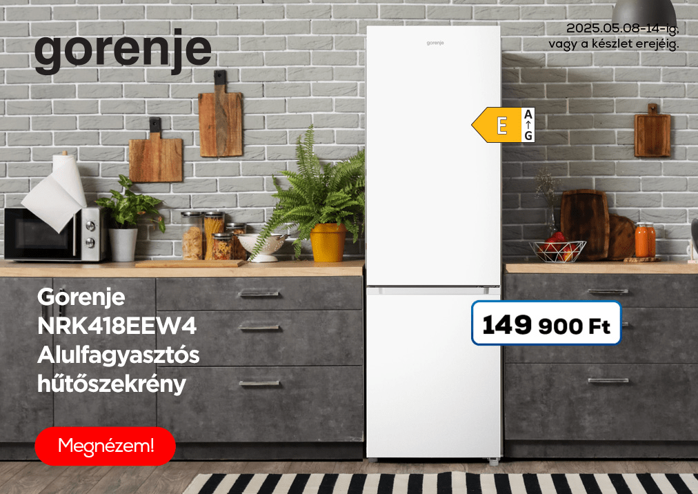 Gorenje NRK418EEW4 Alulfagyasztós hűtőszekrény