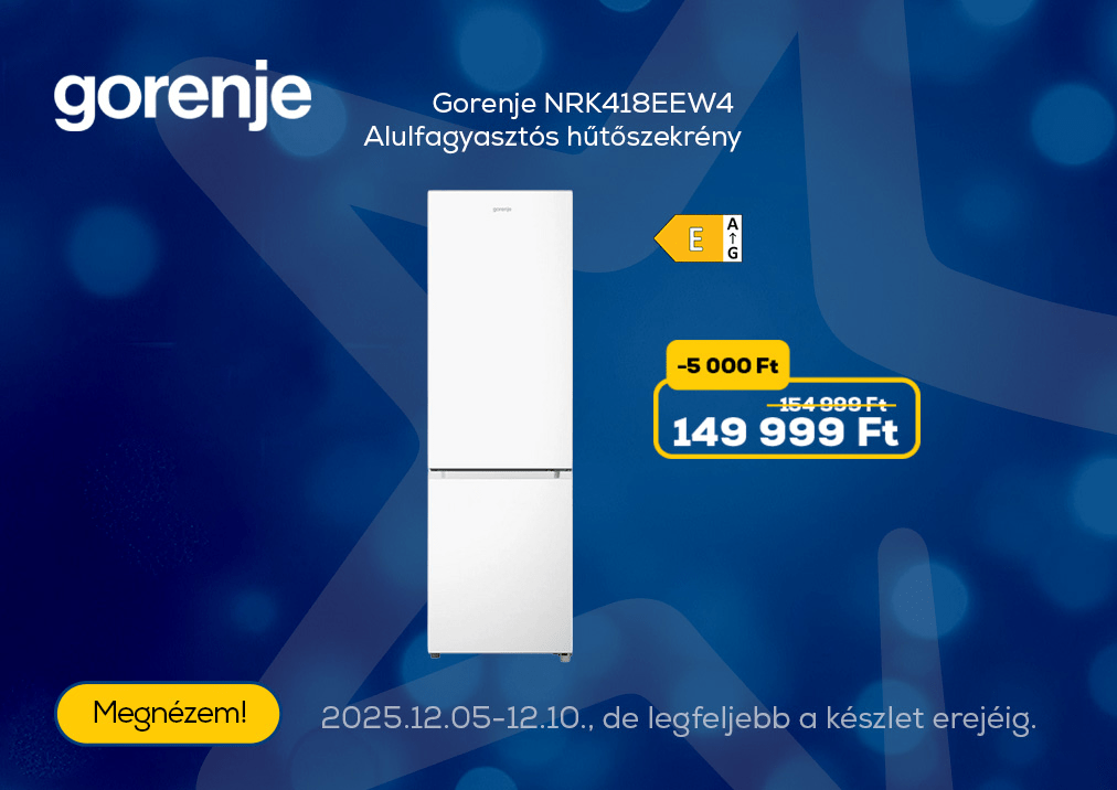 Gorenje NRK418EEW4 Alulfagyasztós hűtőszekrény