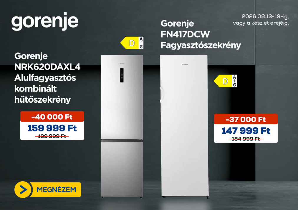 Gorenje NRK620DAXL4 Alulfagyasztós kombinált hűtőszekrény