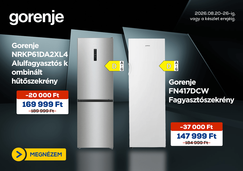 Gorenje NRKP61DA2XL4 Alulfagyasztós kombinált hűtőszekrény