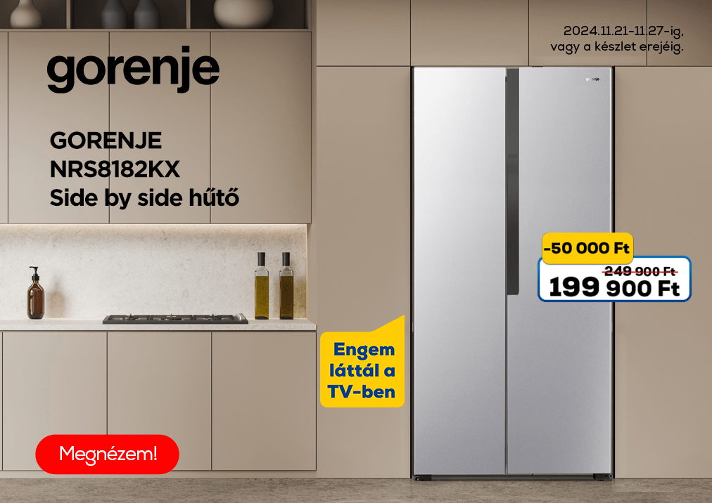 Gorenje NRS8182KX Side by side hűtőszekrény