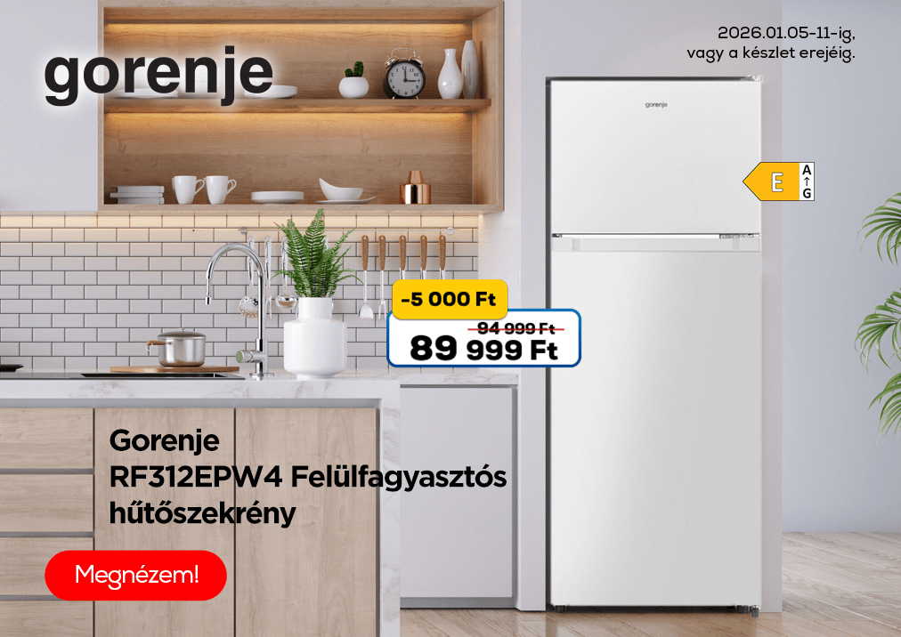 Gorenje RF312EPW4 Felülfagyasztós hűtőszekrény