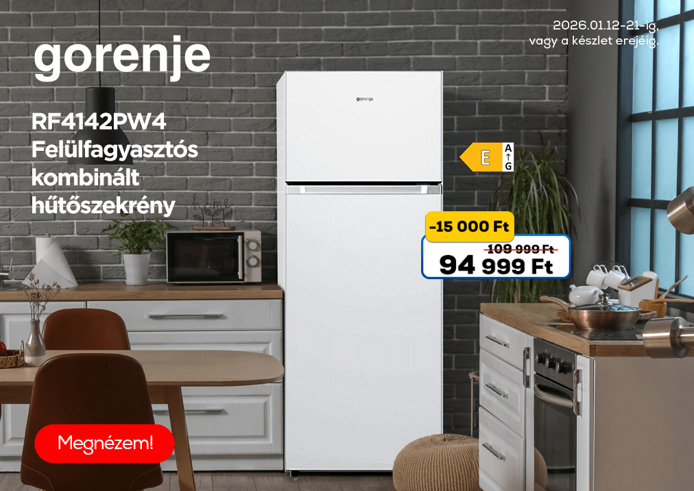 Gorenje RF4142PW4 Felülfagyasztós kombinált hűtőszekrény