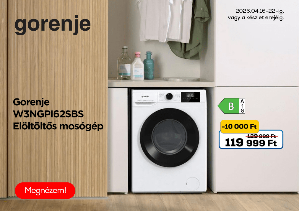 Gorenje W3NGPI62SBS Elöltöltős mosógép