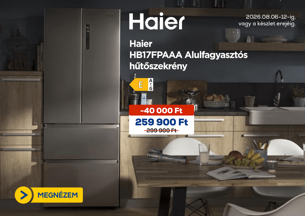Haier HB17FPAAA Alulfagyasztós hűtőszekrény