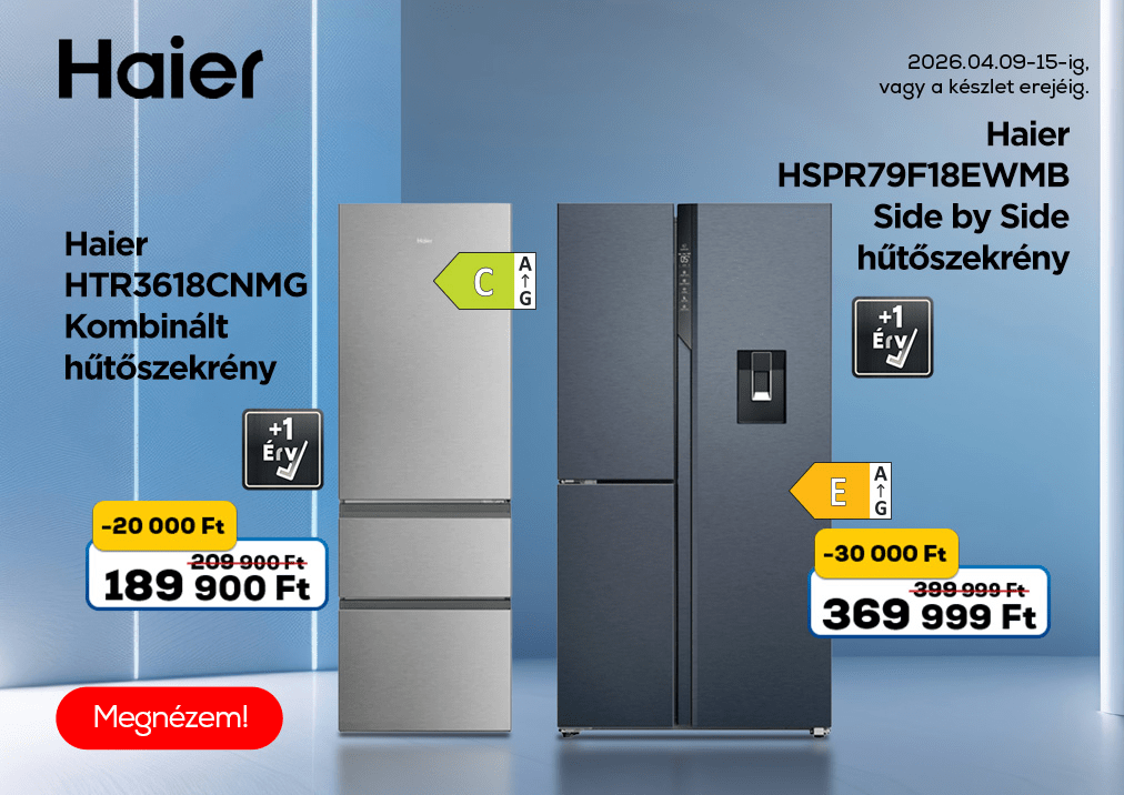 Haier HSPR79F18EWMB Side by Side hűtőszekrény