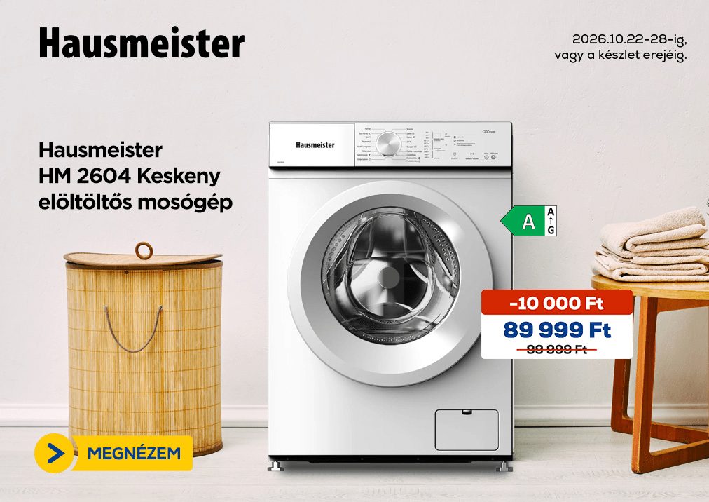 Hausmeister HM 2604 Keskeny elöltöltős mosógép