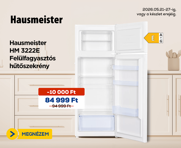 Hausmeister HM 3222E Felülfagyasztós hűtőszekrény