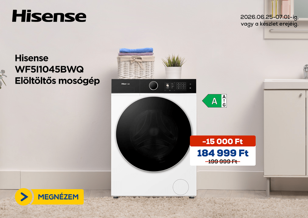 Hisense WF5I1045BWQ Elöltöltős mosógép