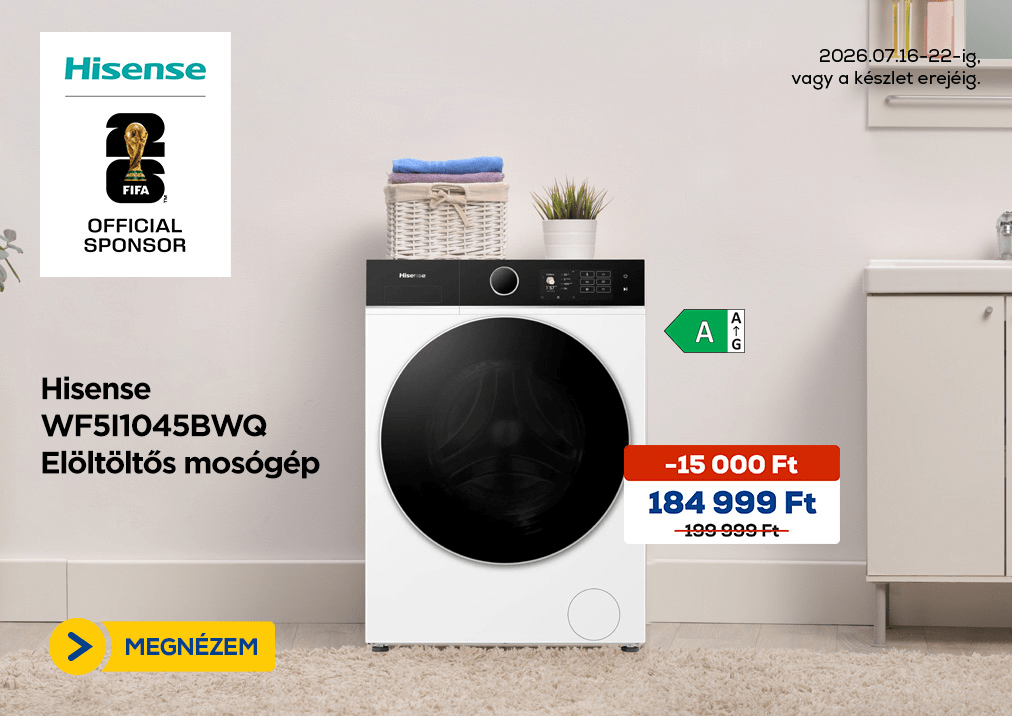 Hisense WF5I1045BWQ Elöltöltős mosógép