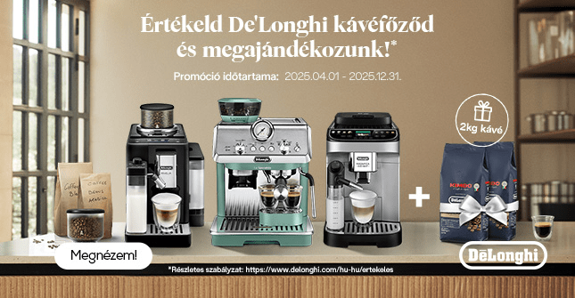 Értékeld De'Longhi kávéfőződ és megadjándékozunk!