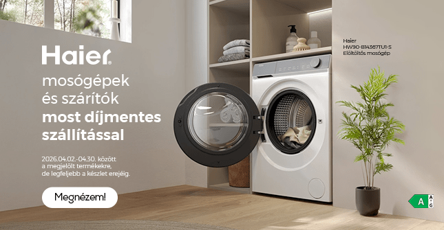 Haier mosógépek és szárítók most díjmentes szállítással