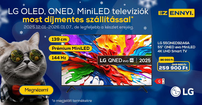 LG OLED, QNED, MiniLED televíziók most díjmentes szállítással*